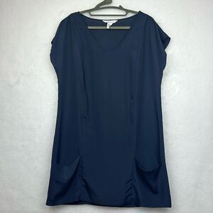 BCBGeneration Blue Short Sleeve Shift Dresses Sz M